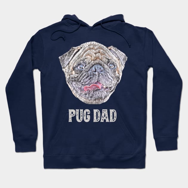 Pug Dad Father's Day Gift Hoodie by DoggyStyles